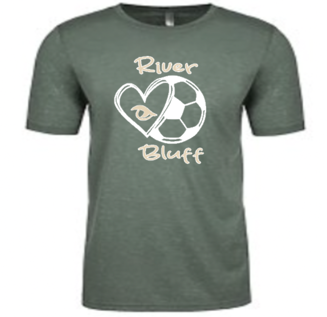 River Bluff Soccer Heart SS Unisex Heather Forest.png