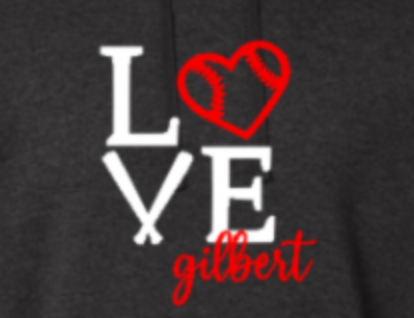 Love Gilbert Baseball Sweatshirt charcoal no number close.png