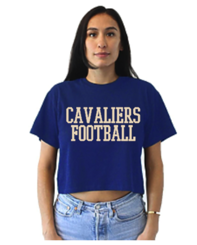 Cavaliers Football Short Sleeve Crop Tee Royal.png
