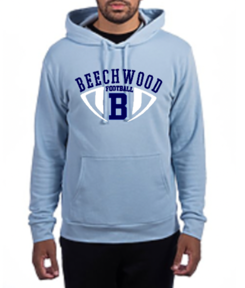 Beechwood Football Sueded Unisex Hoodie blue.png