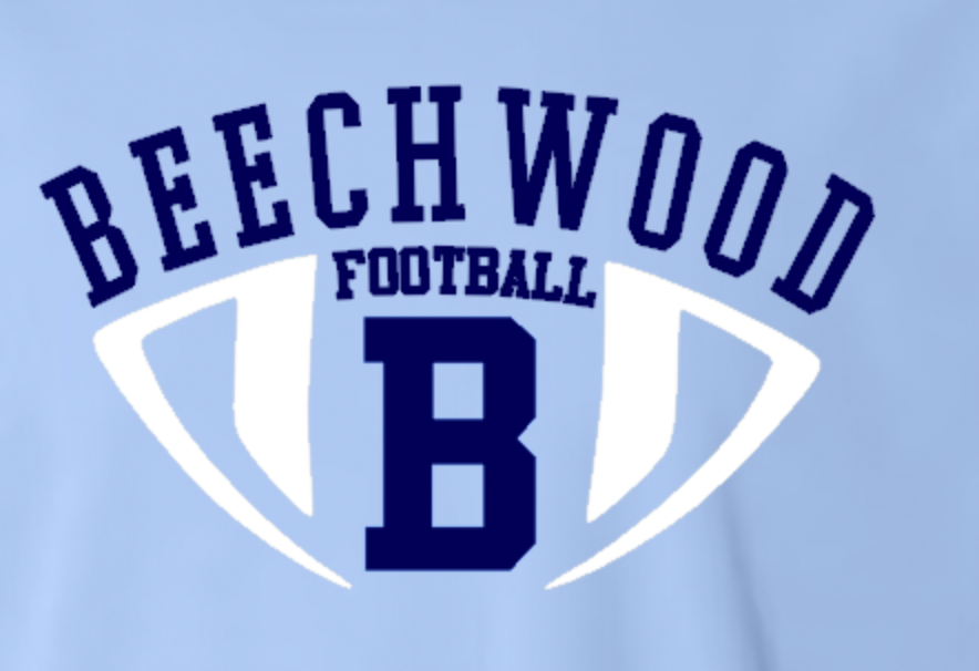 Beechwood Football Sueded Unisex Hoodie blue close.png