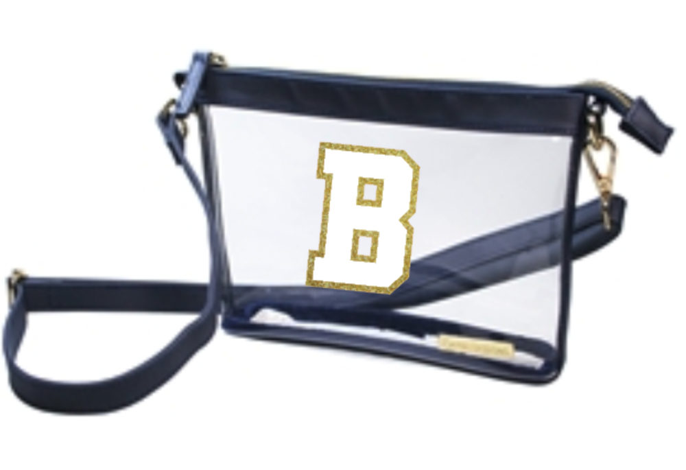 Southern Script Chenille Letter B Stadium Approved Crossbody BagBeechwood Middle School