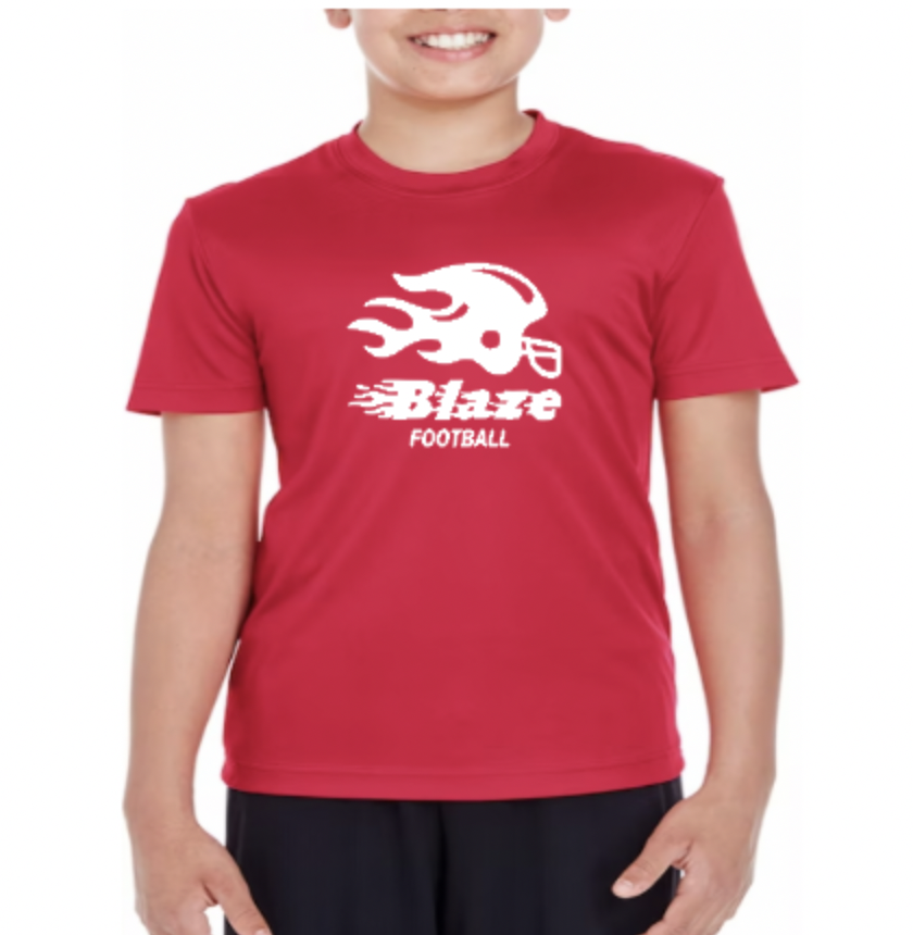 Blaze Football Helmet Youth Drifit red front.png