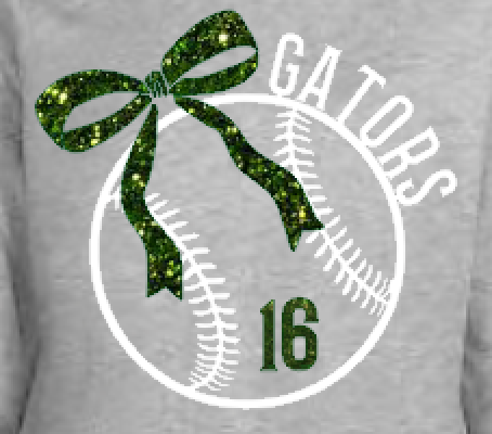 Gators Baseball Custom Bow Tee Gray close.png