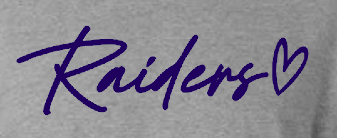 Raiders Heart Script ss tee gray close.png