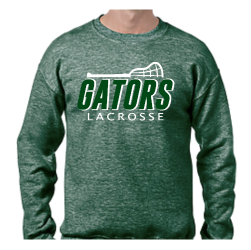 Gators Lacrosse w stick green crew sweat.png