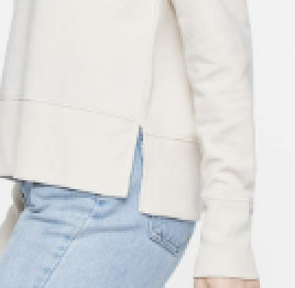 Gator Baseball Stacked Punch Out Cream Split Hem Hoodie side hem view.png