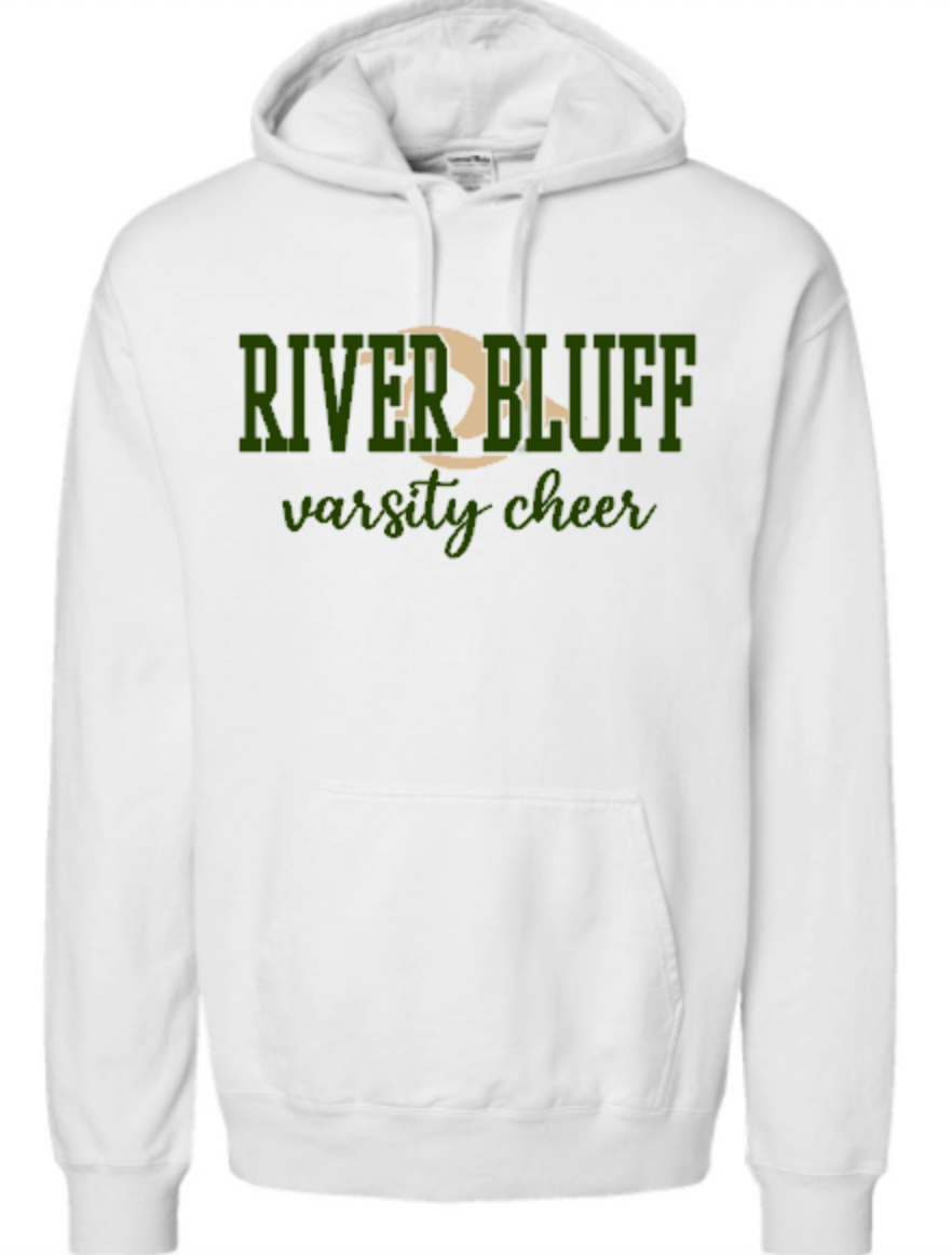 River Bluff Varsity Cheer 24 White CW Sweat Hood.png