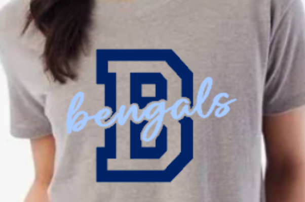 Letter B Bengals Short Sleeve Cropped Tee gray close.png