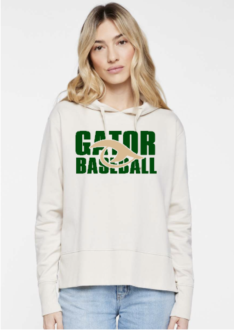 Gator Baseball Stacked Punch Out Cream Split Hem Hoodie.png