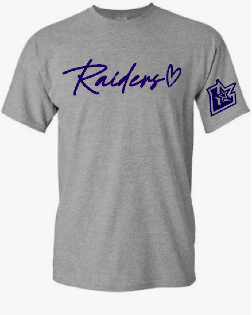 Raiders Heart Script ss tee gray.png