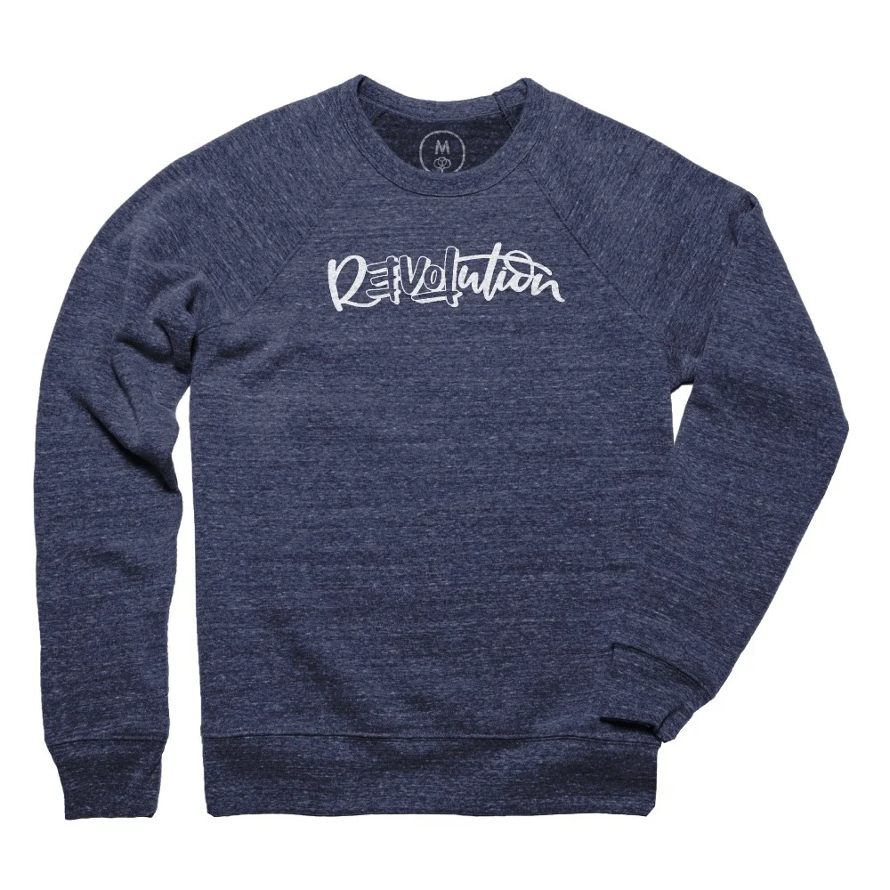 Navy Tri-Blend Crew Neck Sweatshirt