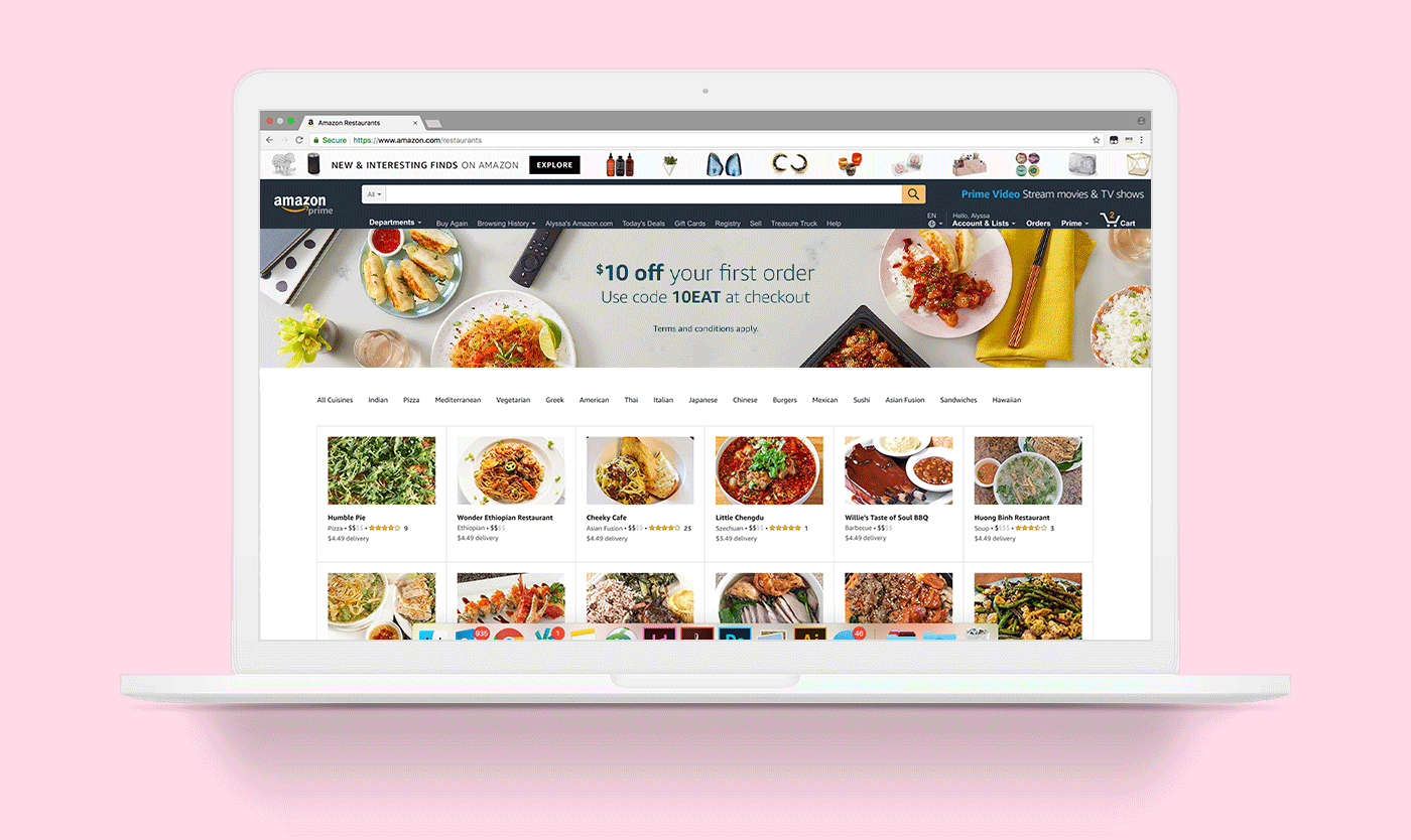  2019 Spring creative direction for Amazon Restaurants marketing campaigns. 