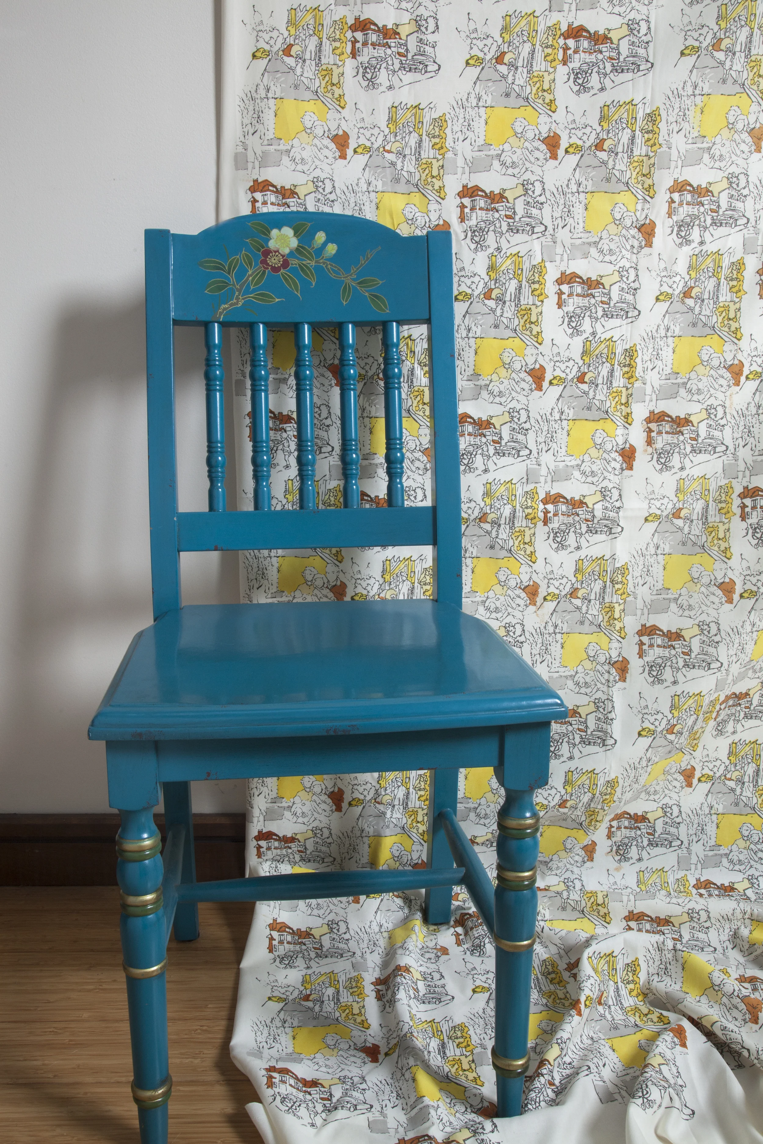  hand printed cotton sateen 