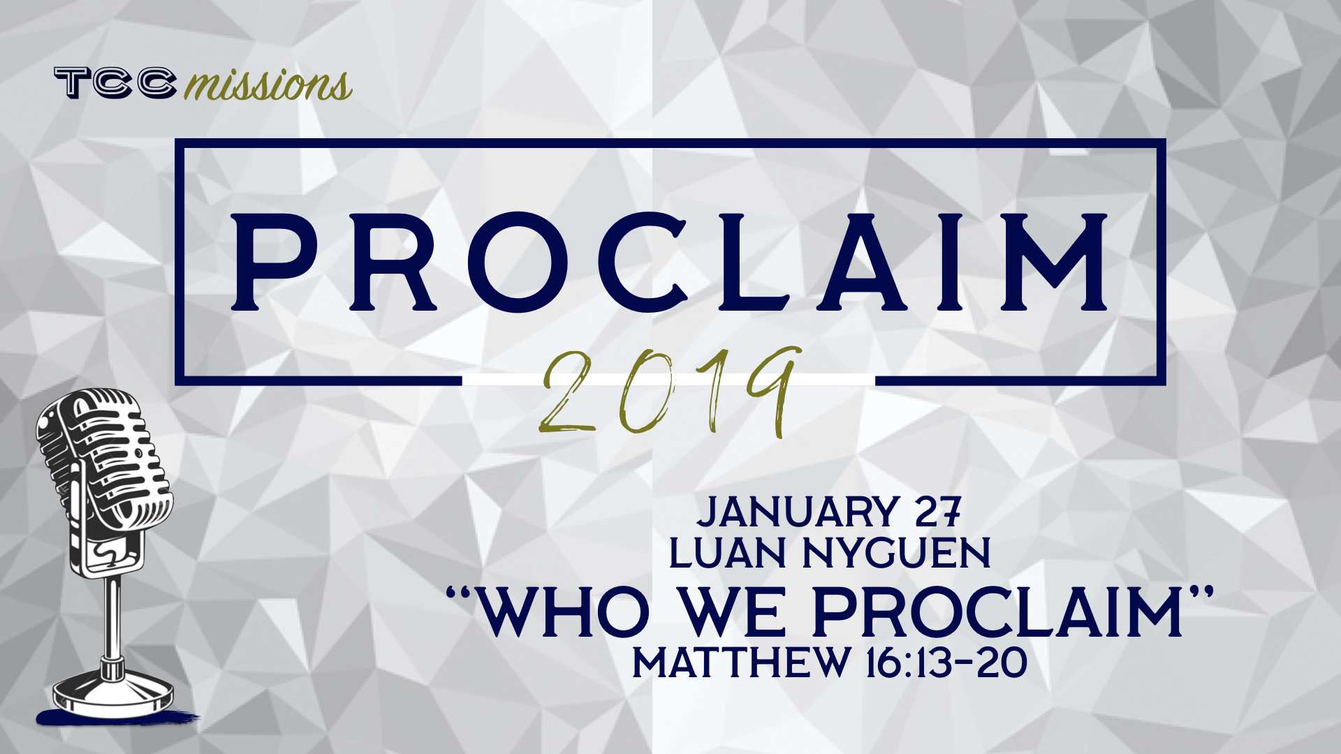 Week #1 Sunday Series - January 27