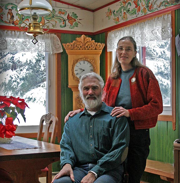 Phil and Else at home in their kitchen