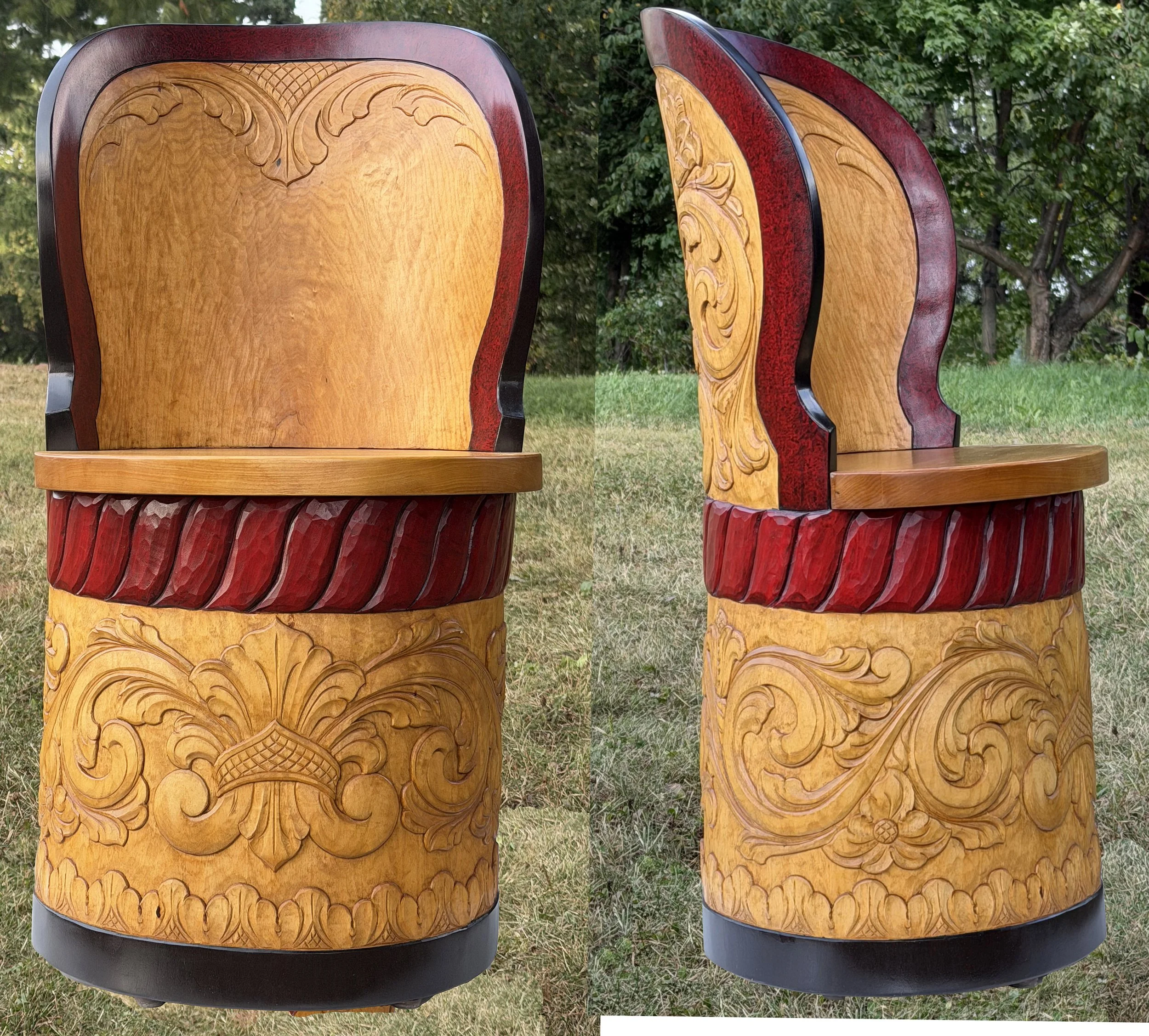 Kubbestol with Acanthus carving 