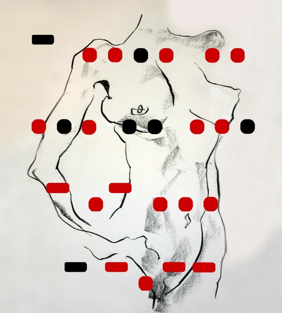 This is Tasty III Mixed Media on Paper, (study for final work), 2012