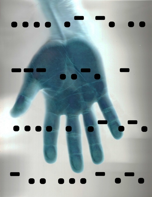Hand of the Artist, Right , 9" x 12", Mixed Media with Silver Foil on Paper, 2012