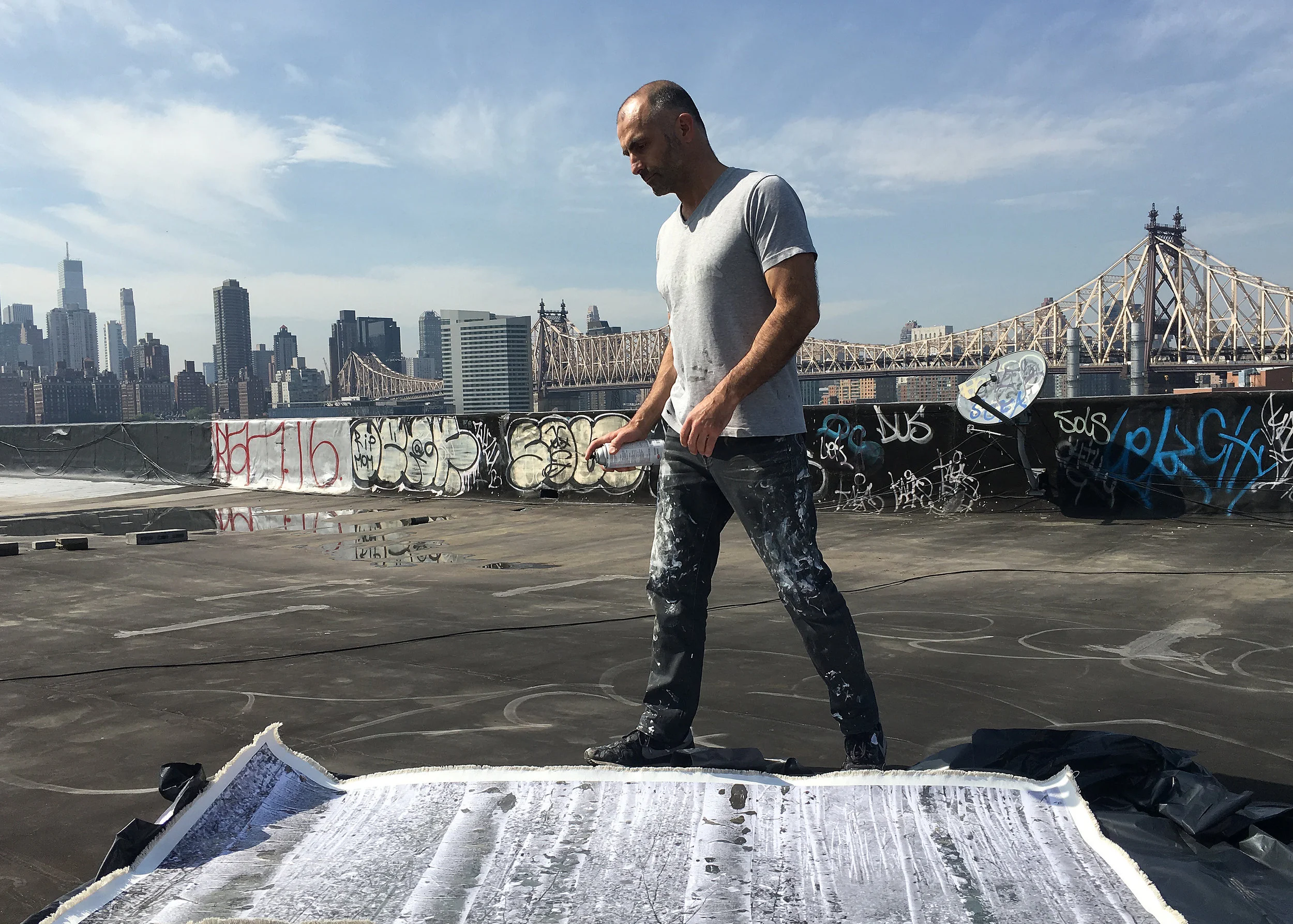 Bill Claps on the rooftop of his studio. Image courtesy of the artist.