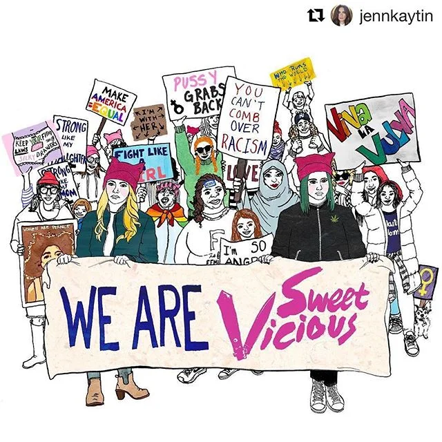 I loved creating this #girlpower illustration. If you haven't watched the MTV show sweet vicious you should stop what you're doing and fix that. #Repost @jennkaytin ・・・
The loving community of people that have come together in support of #SweetViciou