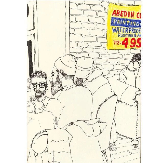 A quick sketch at @playgroundcoffeeshop that turned out pretty good 👌🏼 #drawingonlocation #reportage #illustration #micronpen #drawingoftheday #sketchbook #brooklyn #hipsters