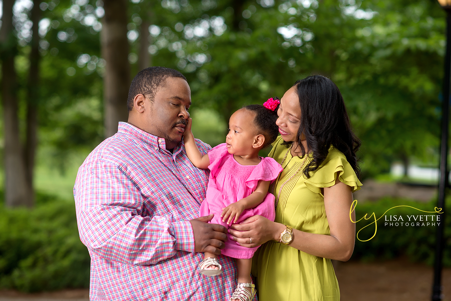 Here is another example where beautiful bold complementary colors are used. These colors really help the family stand out from the background.