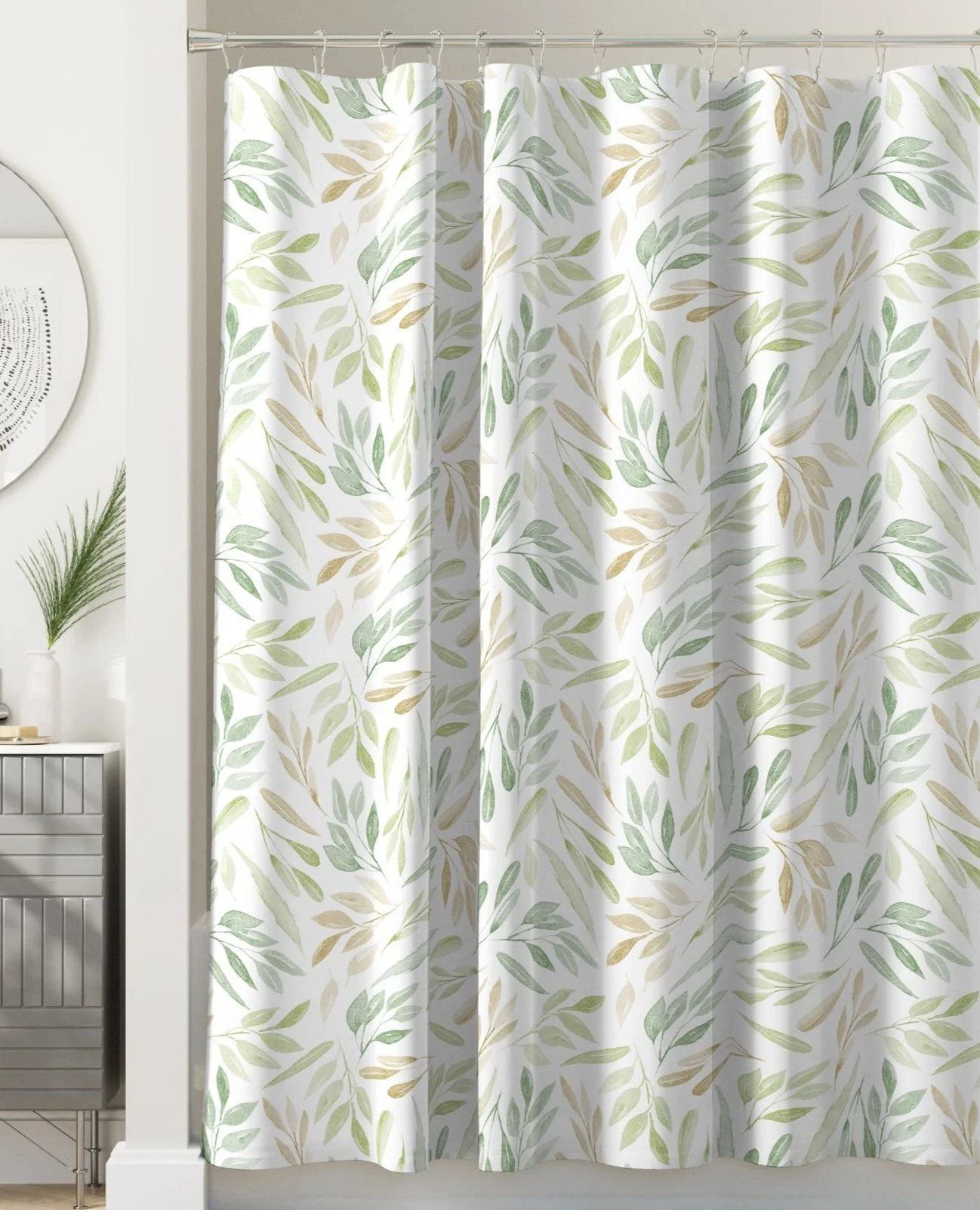 'cottage leaves' printed shower curtain, walmart north america