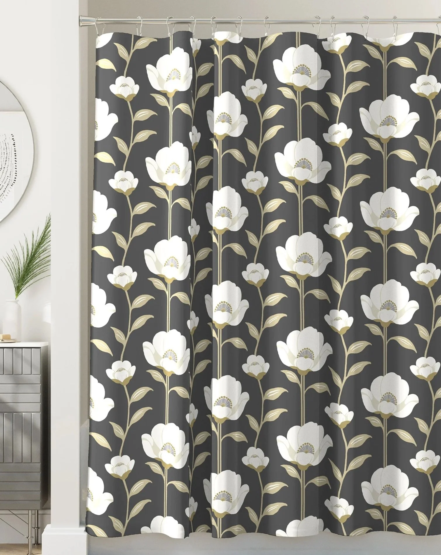 'mayfair floral' printed shower curtain