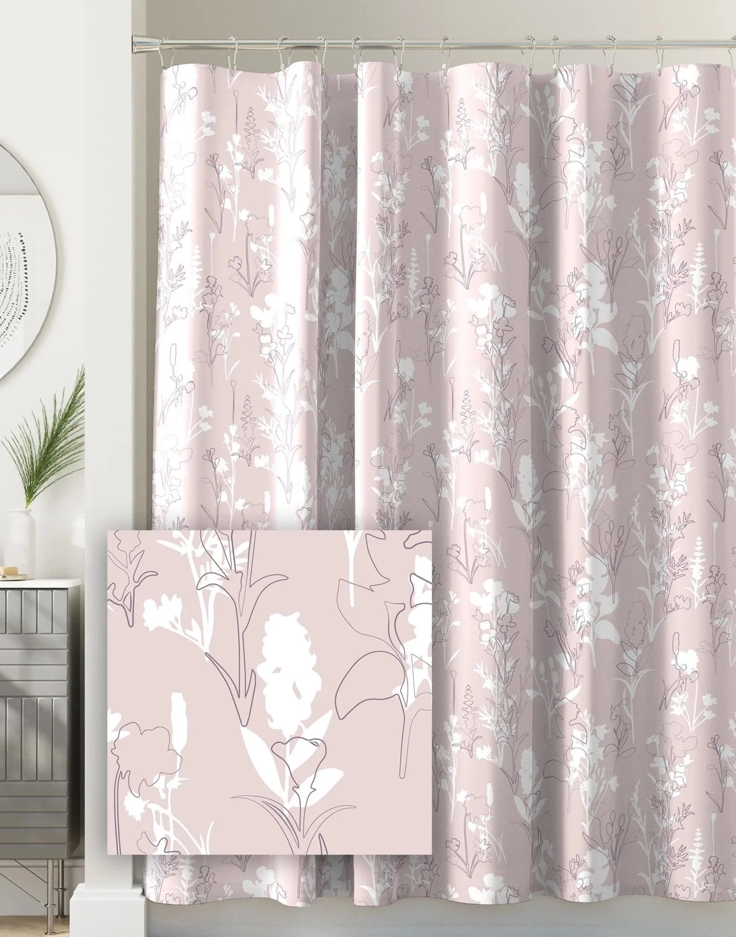 'Westport floral' printed shower curtain
