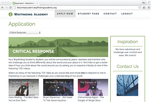A sneak peak of our application...