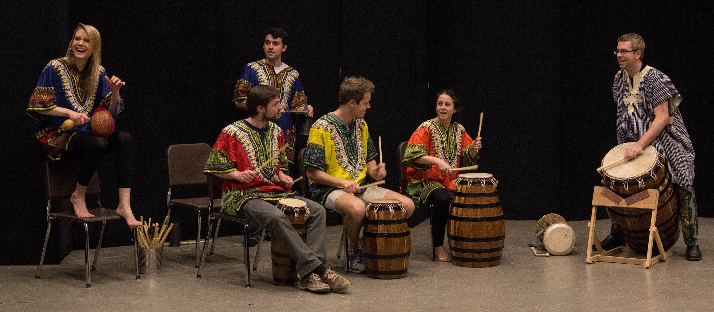  Performing  Gahu  with students at the University of Michigan  