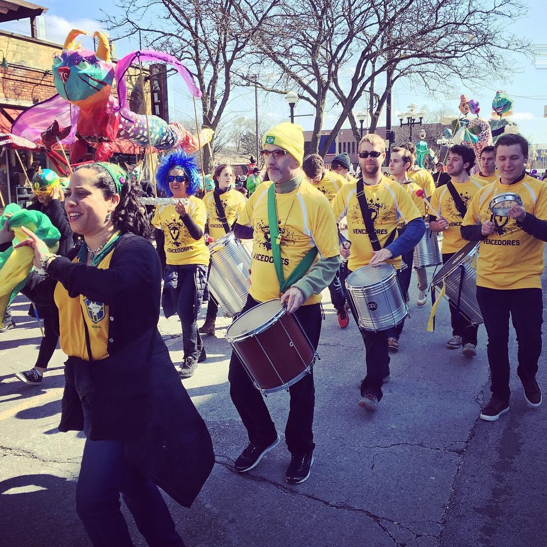  2016 FestiFOOLs Parade with Vencedores Samba Band - Ann Arbor, MI 