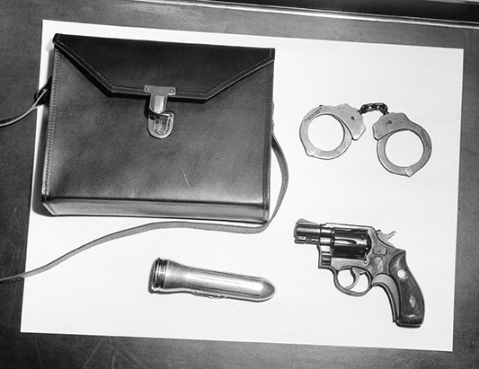 Specially designed handbag for the policewoman uniform, 1955. Photo courtesy of Helen Karas and the Seattle Police Department.
