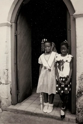 Two Girls in the Church Door - Jamaica
