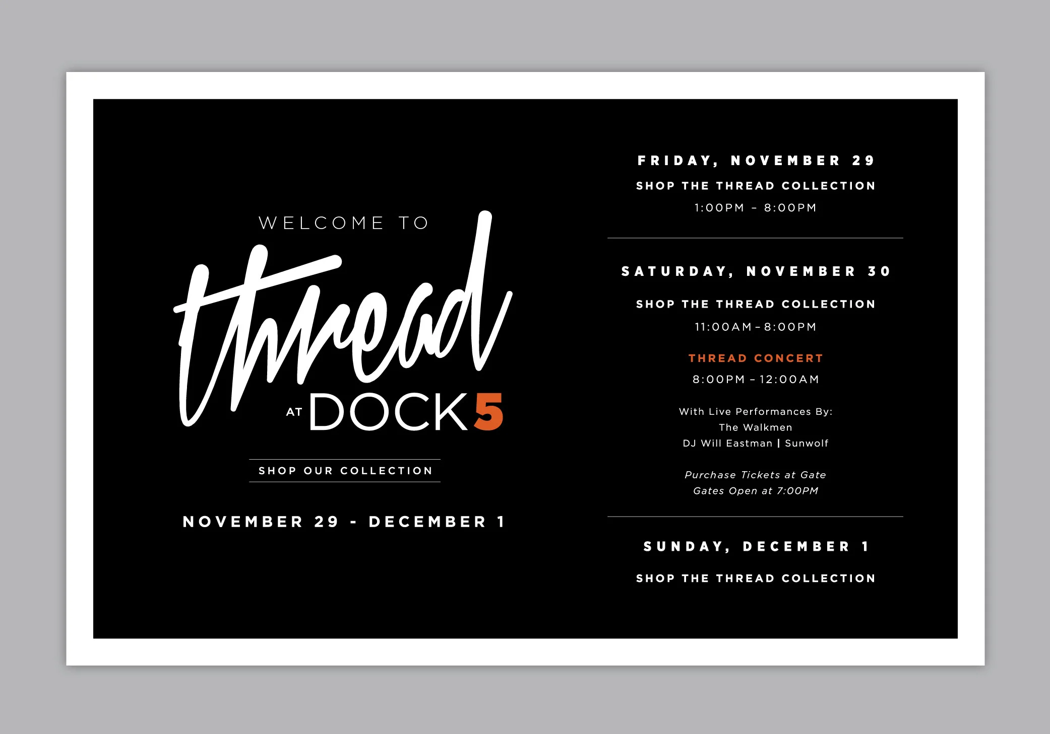 Thread at Dock5 flyer