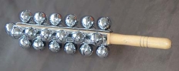First, you hear sleigh bells like they were attached to a trotting horse. This is one percussion instrument you only here at Christmas time. 
