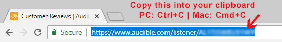On the resulting page, select the entire URL in your browser bar. This is your review profile link. Ctrl+c to copy it on a PC or Cmd+C on a Mac. Save it in a note pad document or somewhere safe.