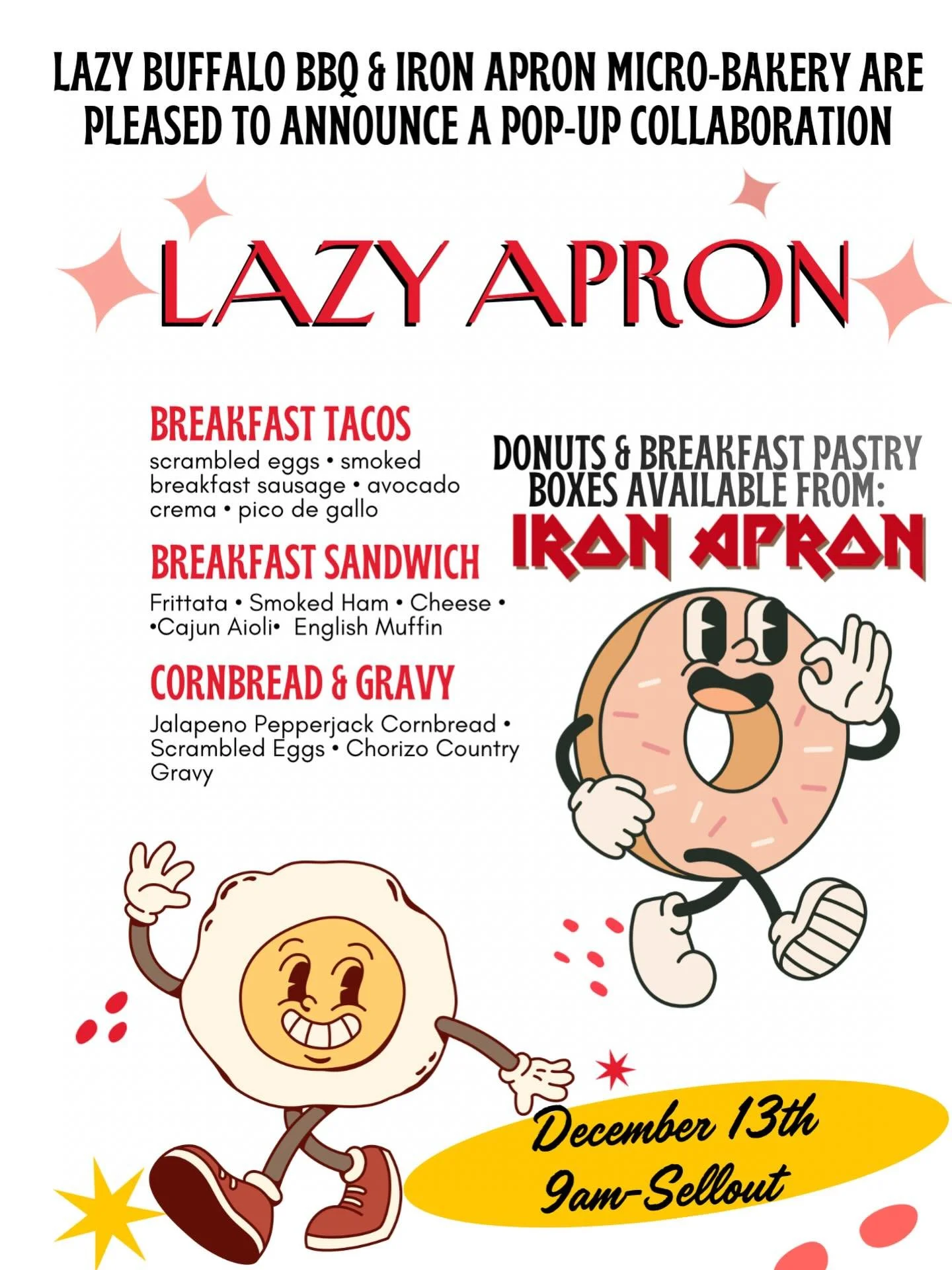 Lazy Buffalo BBQ &amp; Iron Apron Pop-Up Breakfast