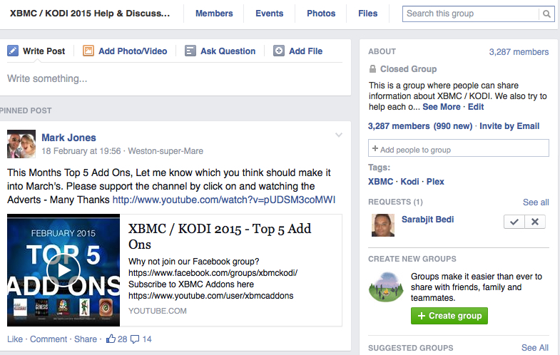Join our XBMC / KODI 2015 Facebook Group
