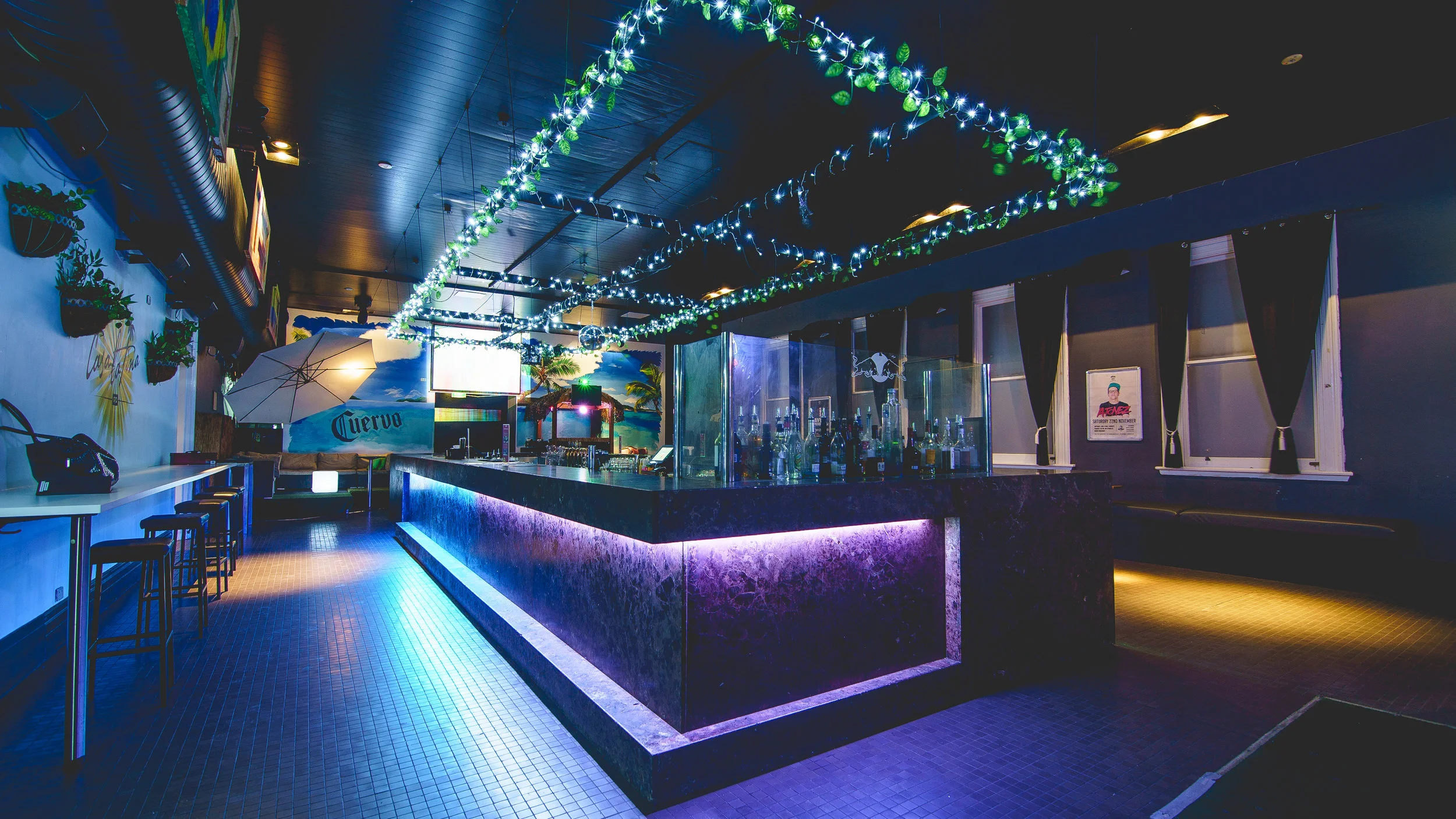 740 BAR 740 Bar is our space downstairs, the ultimate party starter! With its large rectangular bar, seating, and spacious dance floor, the room can cater to larger events. Make a statement with personalised projector and screen, cordless microphone, and a DJ booth. Capacity: 250