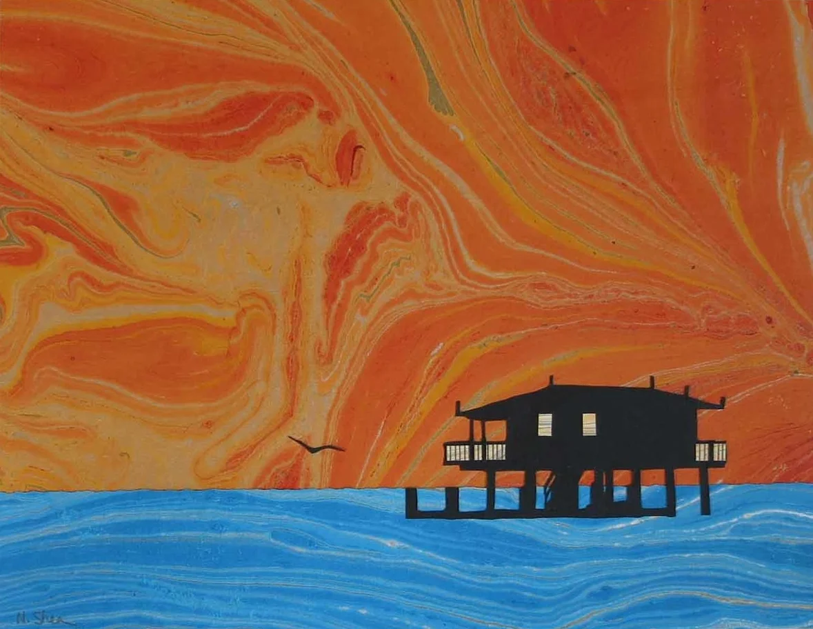 Marbled Paper Cuttings — Nancy Shea Art