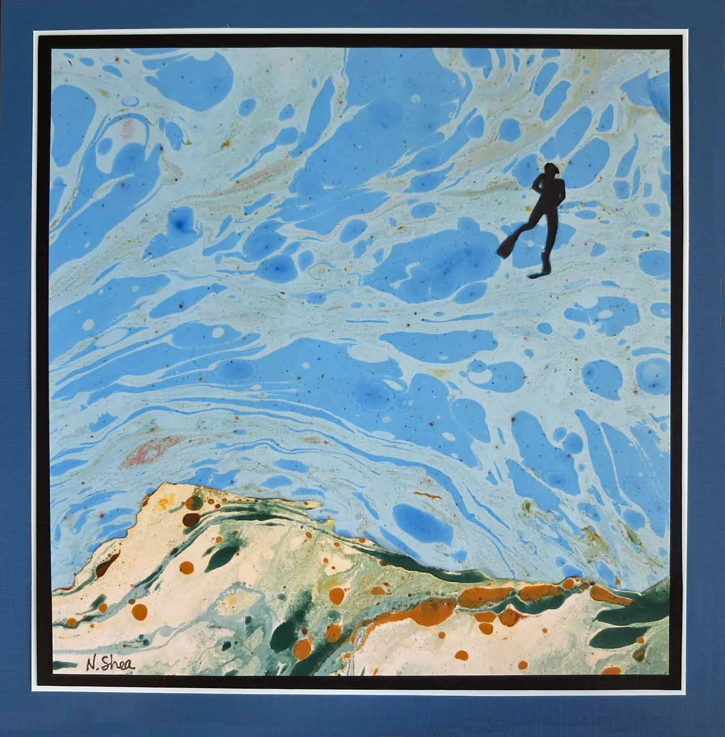 Surfacing Slowly, original papercape, 12 x 12, $65