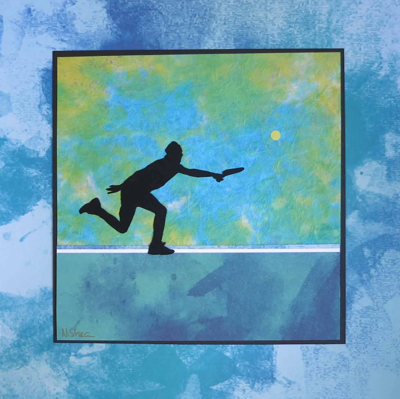 Team Rafa, original paperscape, 12 x 12, $65