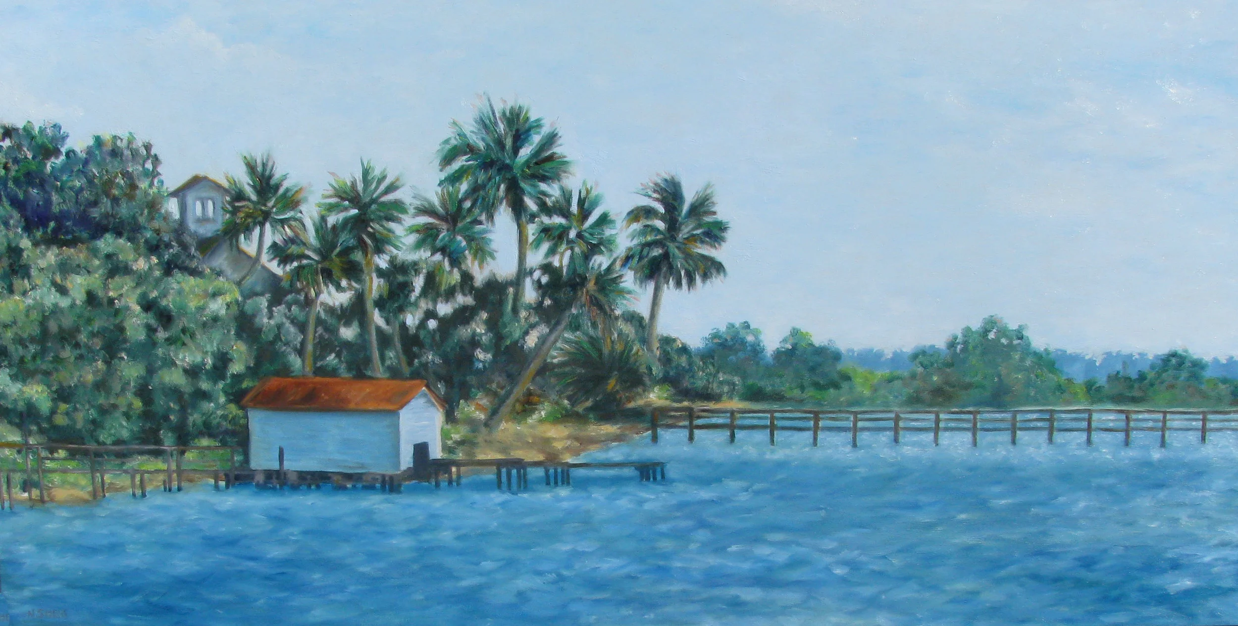 El Dora Lighthouse, oil on canvas, SOLD