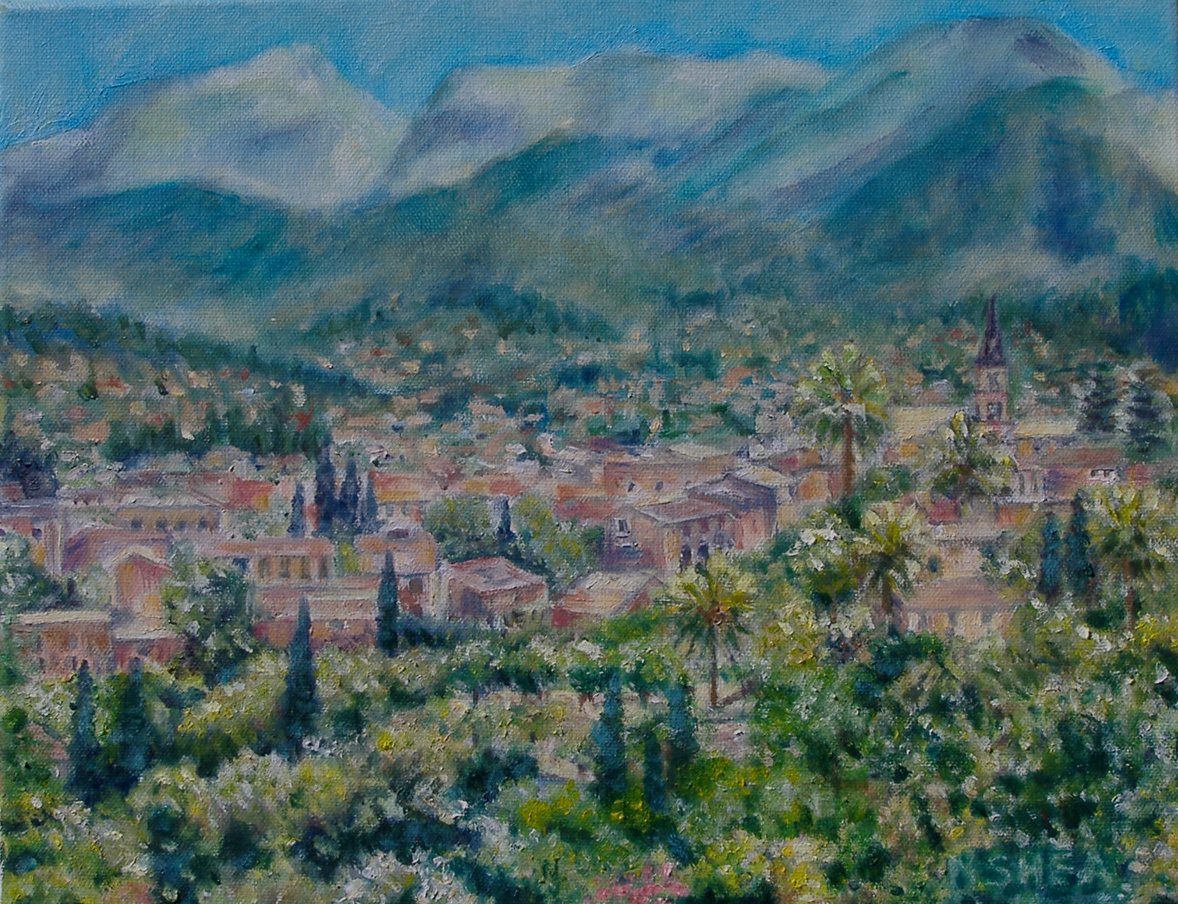 Mallorcan Valley, oil on canvas, NFS