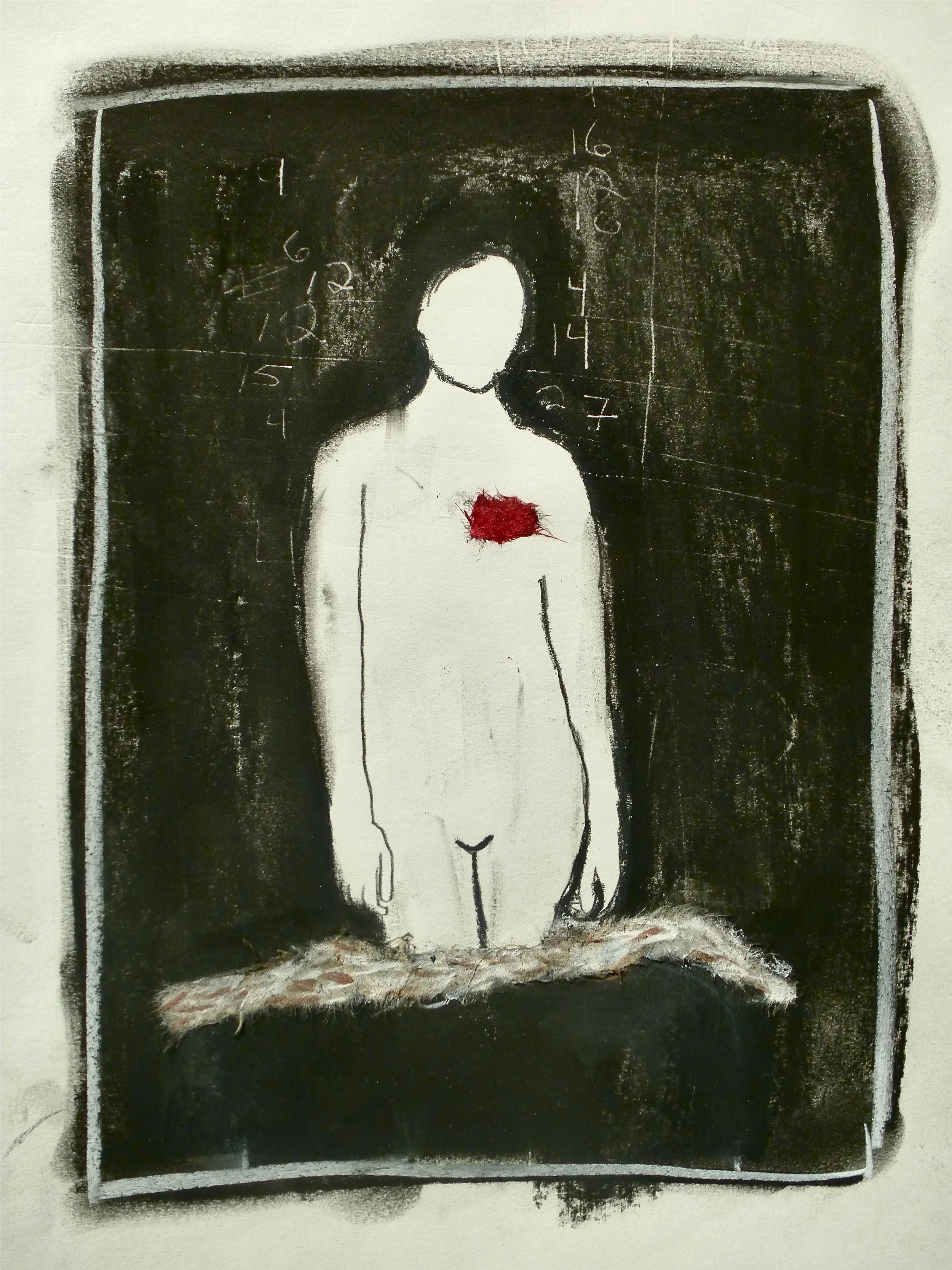    He knew the answer Numbers were his gift His heart beat faster and faster “I don’t know,” he finally said    Charcoal on paper 28x36 