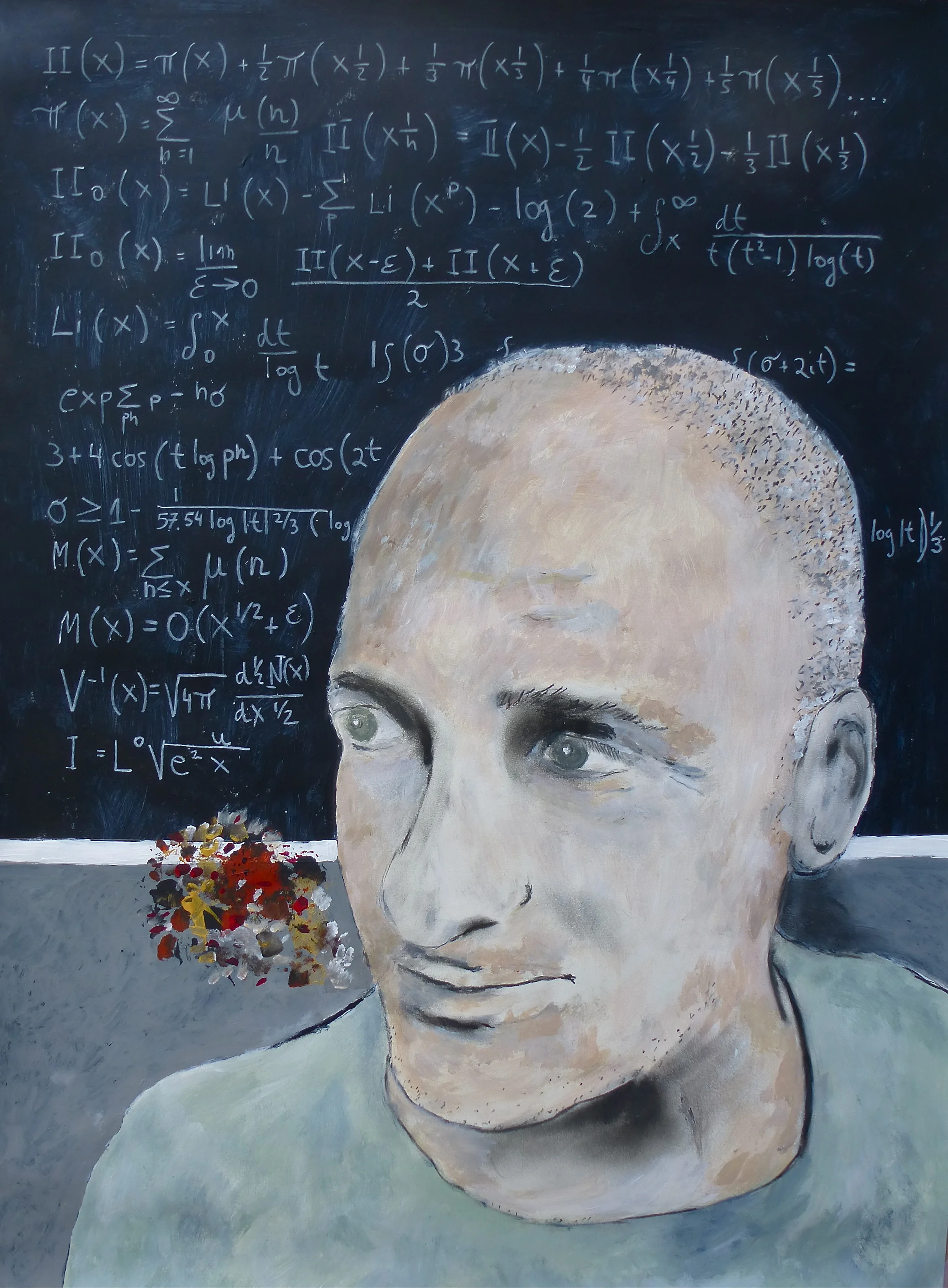 I think I just solved the Riemann Hypothesis. Hence the smile Acrylic on paper 45x61cm