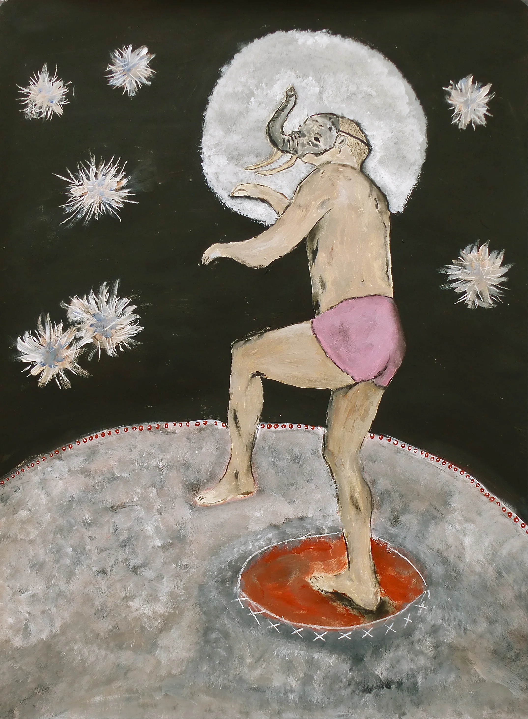 The day elephants became extinct Acrylic on paper 45x61cm