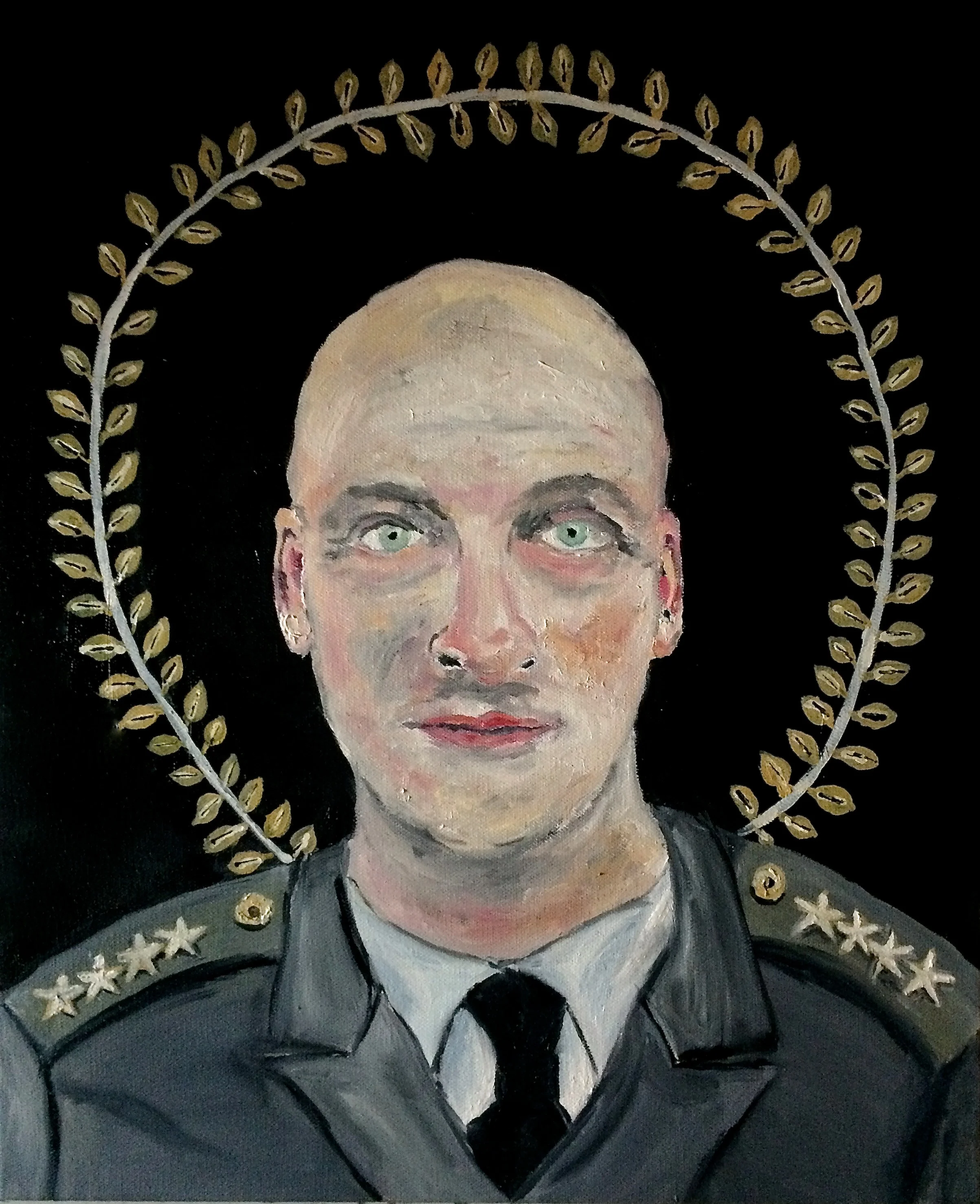 Self Portrait as a 4 star general Oil on Canvas 40x50cm, 2018